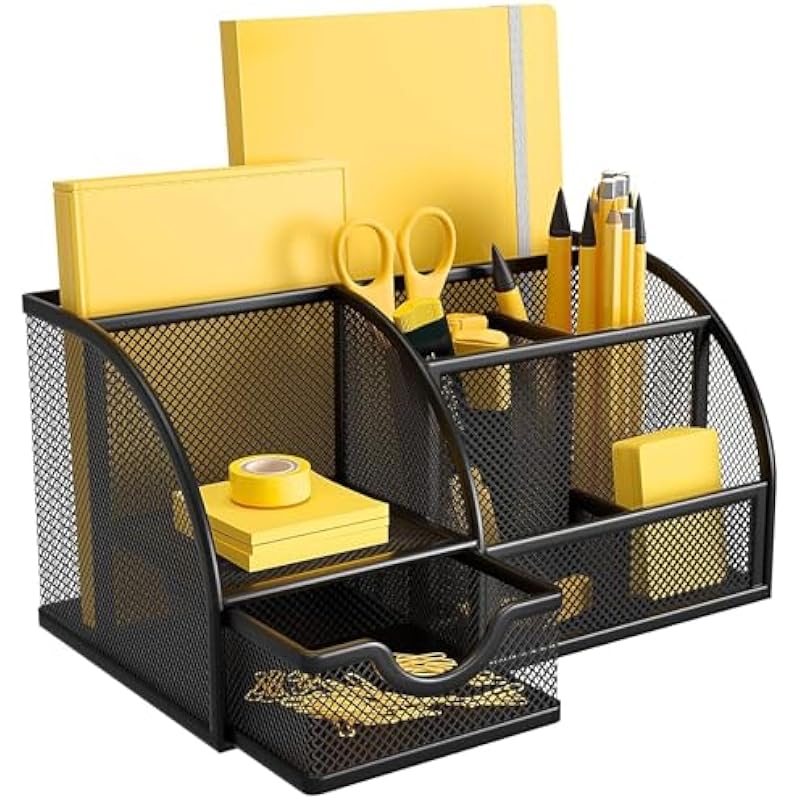 YAJNAS Bileder Metal Stationery Items Organizer for Office and Home Table Top Pen Pencil Holder | Desk Organiser Or Stud