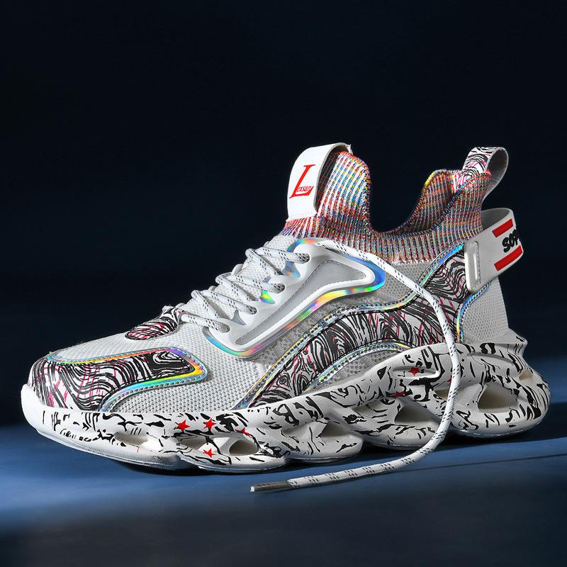 Running casual shoes men's shoes spring and autumn national mesh soft sole new shock-absorbing breathable sports shoes blade