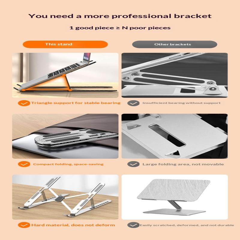Aluminiumlegierung Laptop Ständer Verstellbar Faltbar Tragbar Für Notebook Computer Halterung Anhebbar Kühl Halter Rutschfest