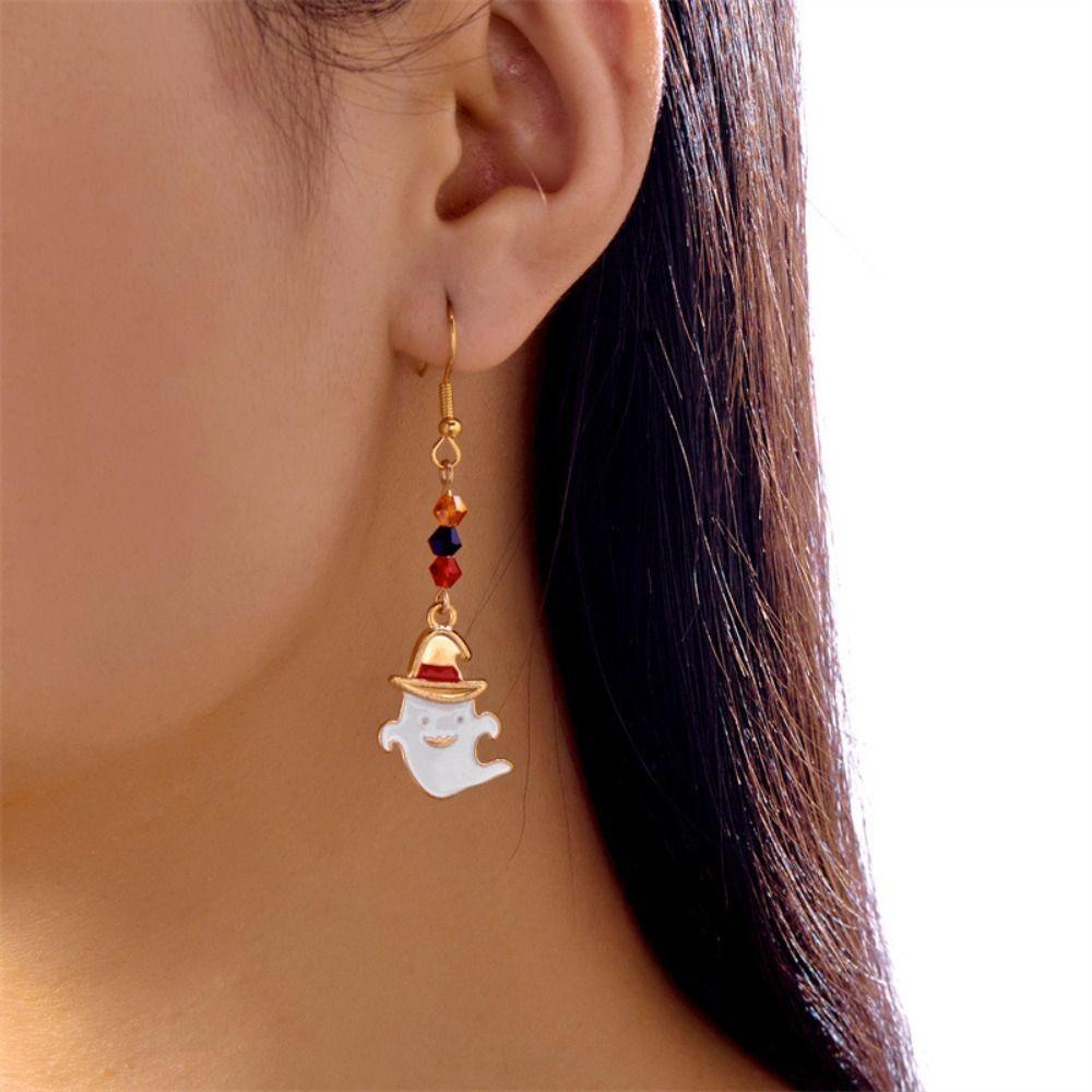 Ghost Pumpkin Ear Studs Zinc Zinc Alloy Ghost Dangle Earrings Punk Halloween Earrings  Unisex