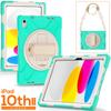 IPad 10th Gen Case 10.9 Inch Silicone Cover With Stand Shoulder Strap Full Body Shockproof