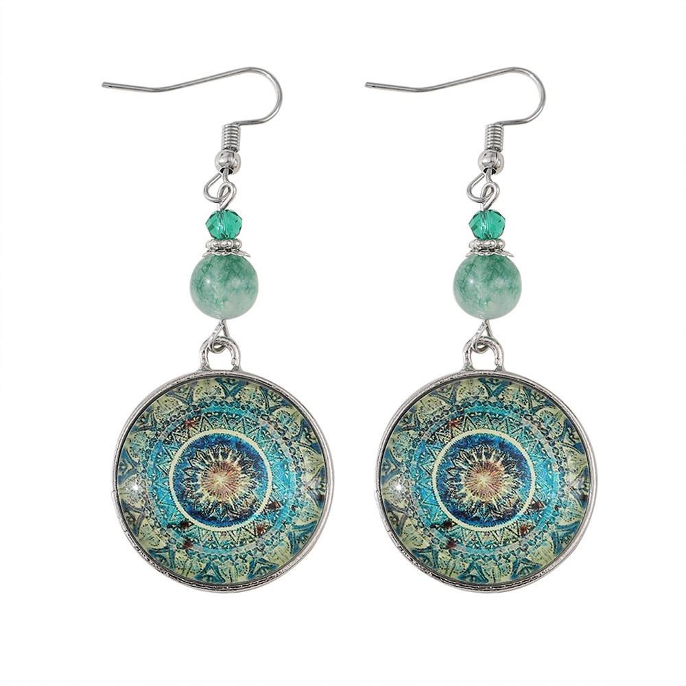 Floral Dazzling Vintage And Geometric Drop Earrings With Stunning Finish Electroplated