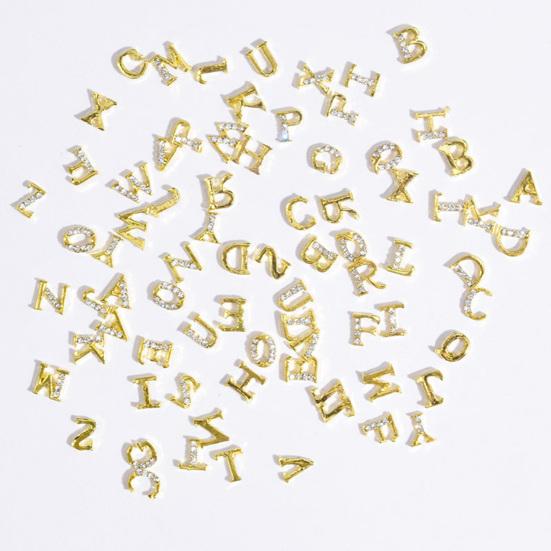 26Pcs Rhinestones Nails Studs Wear Resistant Remove Easily Manicure Accessories English Letters Nails