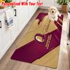 Queensland Maroons Custom Name Flannel Rug Kitchen Mat Non Slip Floor Carpet Personalized Home Decor
