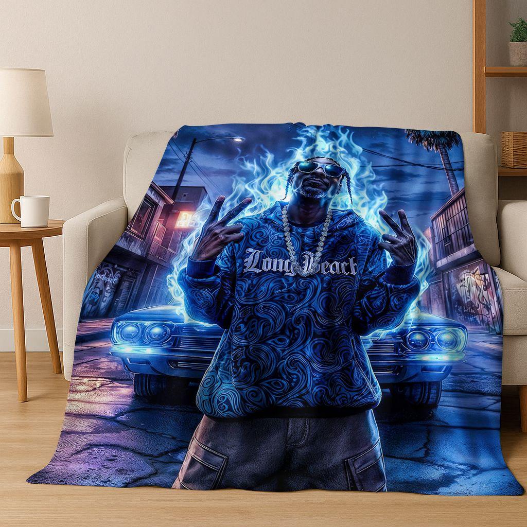 3D Top Rapper Legend Star Art Cartoon Hip Hop Flannel Blanket,Cozy Soft Throw Blanket for Home Bedroom Bed Sofa Cover Gift