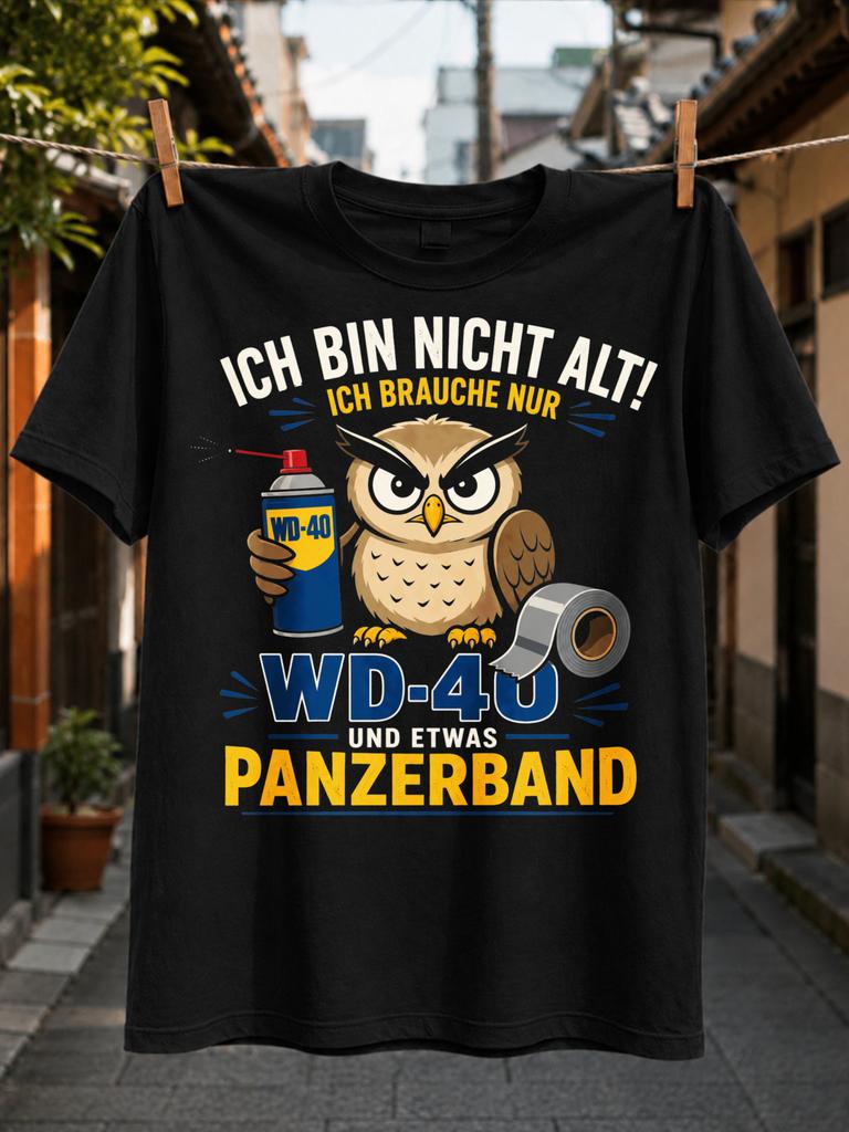 Wd Forty Owl Repair Toolkit Tee Owl Spray Can Duct Tape Roll And Gerunisex Notold Repair Slogan Unisex All TShirt
