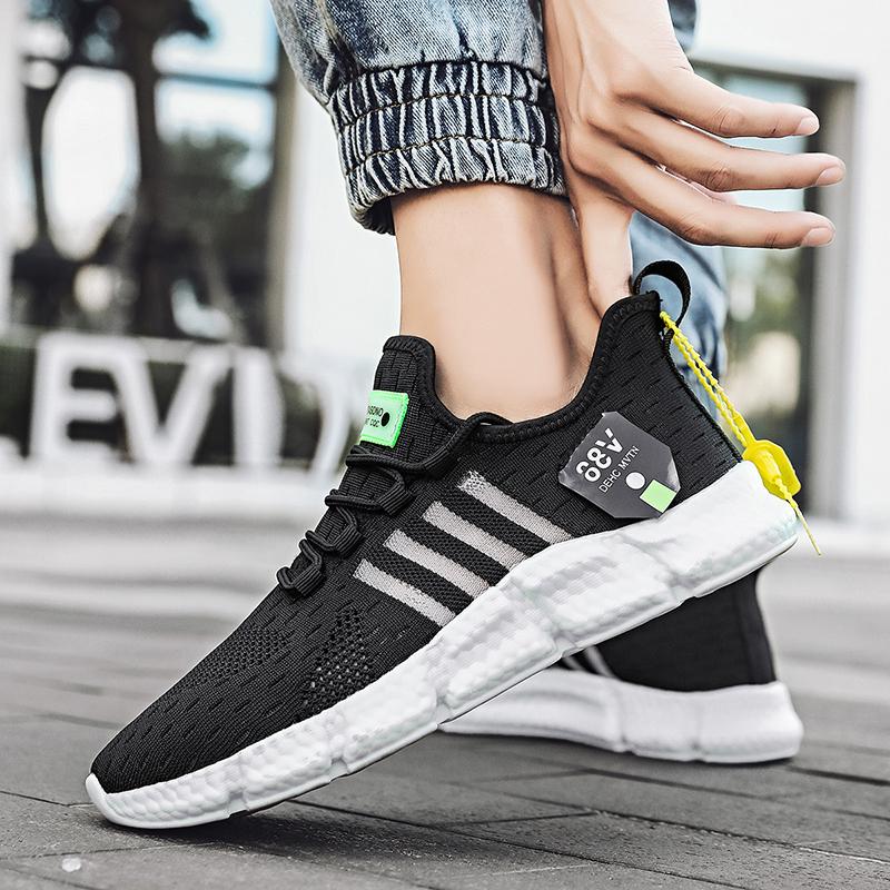 

Men s luxury brand casual popcorn-soled sports shoes, men s running shoes, breathable, comfortable and lightweight walking shoes 39 чорний