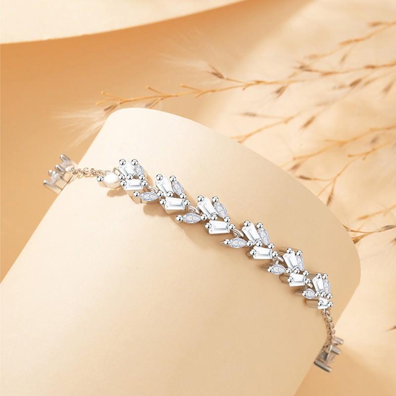 Sterling Wheat Pendant Bracelet Women Lightweight Luxury Floral Design Minimalist Friendship Jewelry
