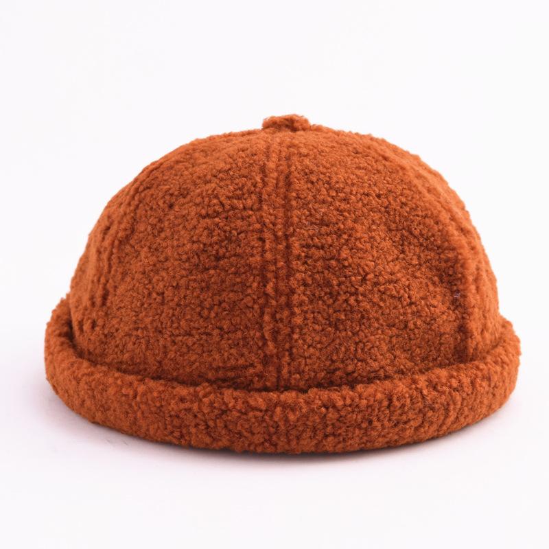 Hat Men's Winter Vintage Lamb Plush Hip Hop Landlord Hat Korean Versatile Gua Skin Hat Simple and Fashionable Beret Hat Women's Fashion