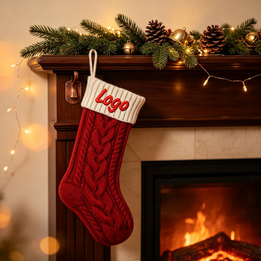 Personalized Christmas Stocking Custom Embroidered Name Christmas Stocking, Xmas Gift Christmas tree Hanging Holiday Decor