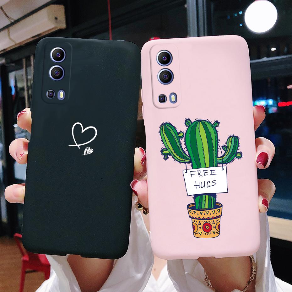 For vivo Y72 5G Case Soft TPU Silicone Cute Cartoon Shell Phone Back Cover for vivo Y72 5G V2041 Case Fundas Coque Etui Bumper