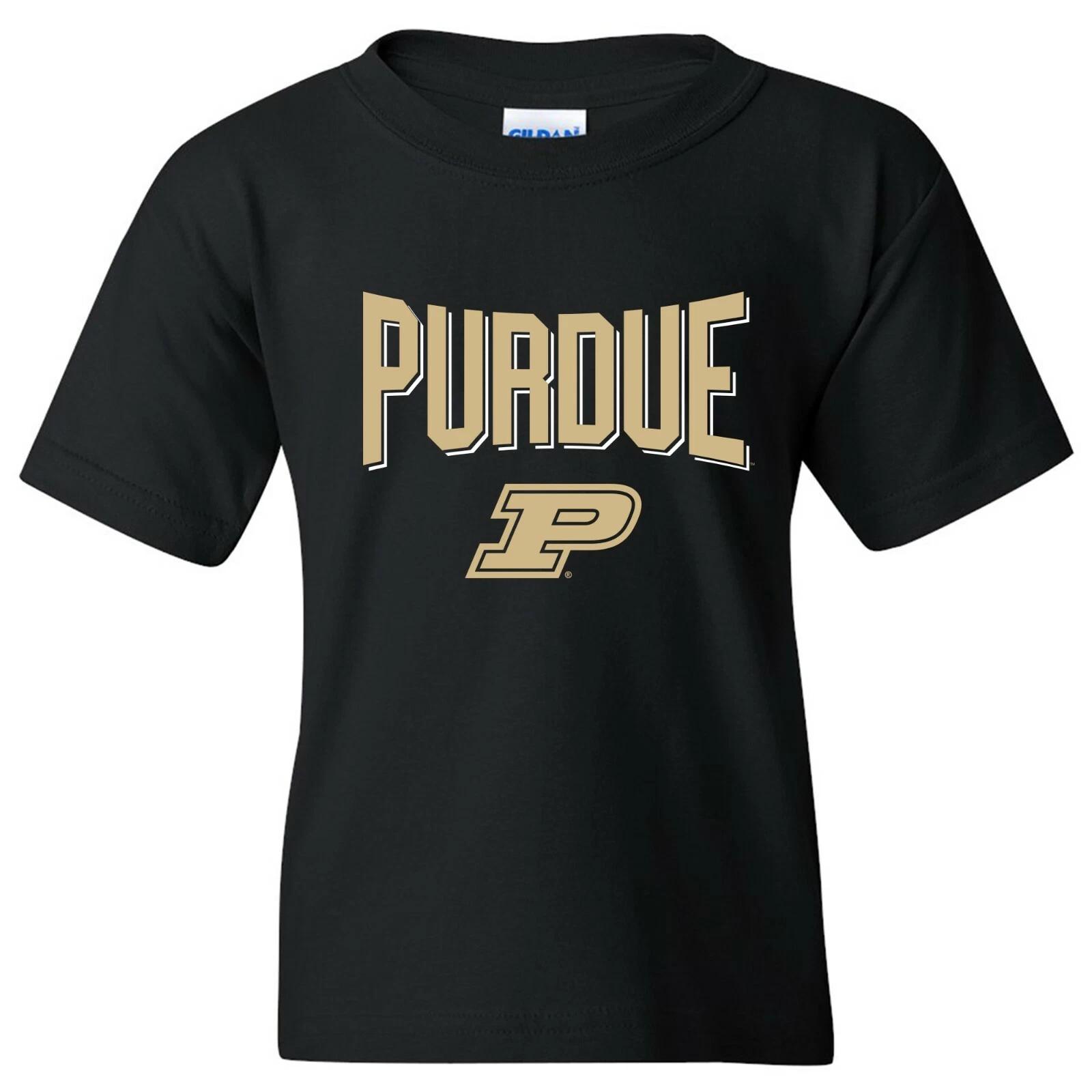 Purdue Boilermakers Statement Block, Team Color Youth T Shirt - Black M