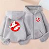 Bambino 3-12 Anni Cappotto Bambini Felpa con Cappuccio Ragazza Ragazzo Cerniera Top Felpa Felpe Casual Nere Autunno Abbigliamento Ghostbusters