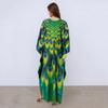 XITAO Batwing Sleeve Print Contrast Color Pullover Dress GJ1143
