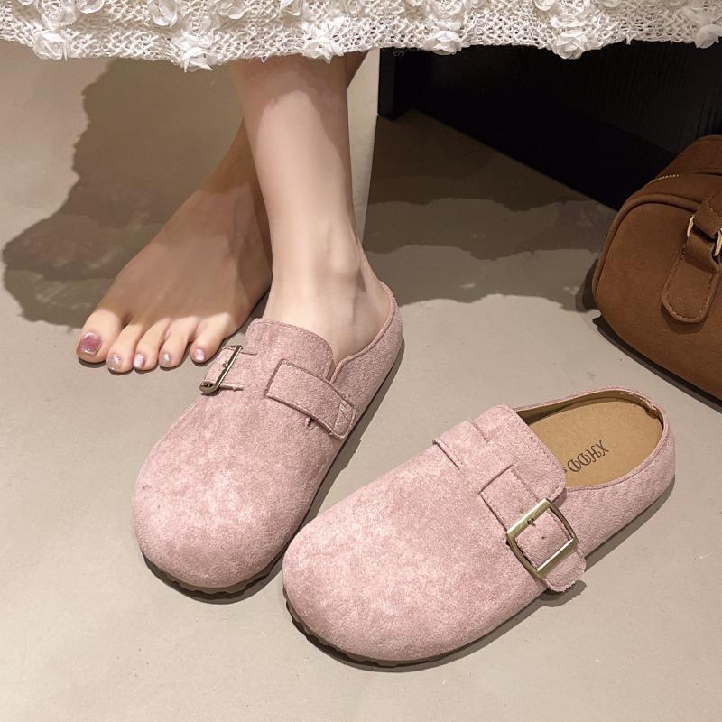 Retro Ugly Cute Bag Head Half Slippers Women's Spring and Summer New Wear Lazy Versatile Drag