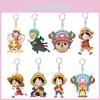 Cute One Piece Luffy Zoro Keychain Toy Keyring Bag Pendant Figures Doll Gift For Kids