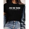 Letter Print Women'S T-shirt | Casual Crew Neck, Short Sleeve, Medium Stretch Fabric, Spring/Summer Collection
