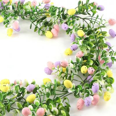 Easter Garland For Mantle 2 Pieces Easter Egg Spring Garland Decoration Rustic Spring Decorations For Home Indoor Party Wall