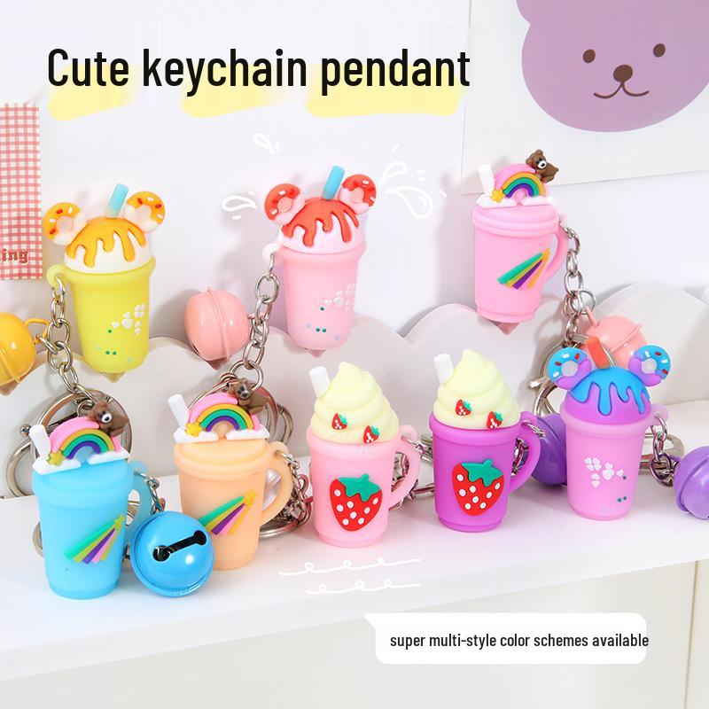 Adorable Baby Bottle Keychain - Cute Cartoon Charm for Bags and Car Keys