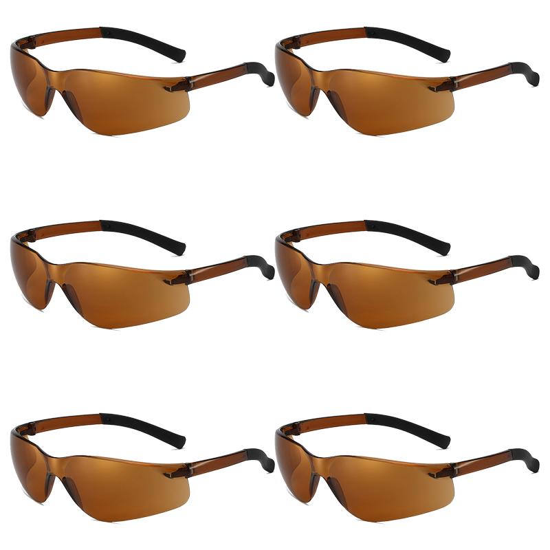 KAMMPT 6 Pairs Rimless Sunglasses Set Men Women Round Wrapped Trendy Outdoor Sports Sun Glasses