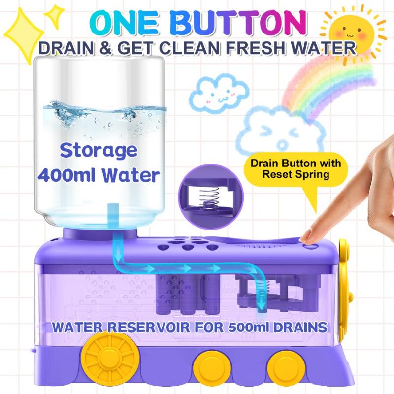 Cartoon-Style Paint Brush Cleaning Tools Water-Circulating Hair Brush Rinser with Holder for Art Watercolor Painting Supplies