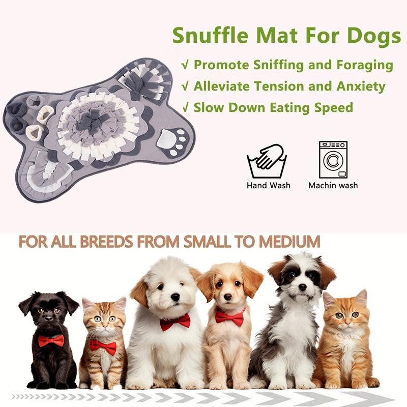 Bone-Shaped Dog Sniffing Mat: Olfactory Training & Puzzle Slow Feeder Toy