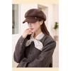 Autumn Winter Warm Versatile Newsboy Hat Wide Brim Octagonal Hat