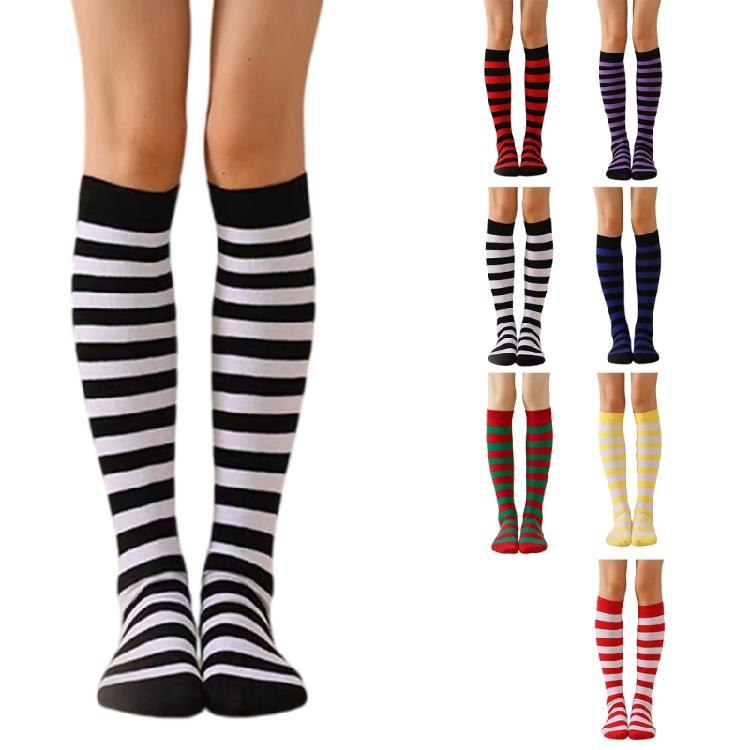 Stripe Knee Highs Socks Stripe Tube Socks Stockings Long Boot Socks for Daily Wear,Halloween Cosplay Party Costume