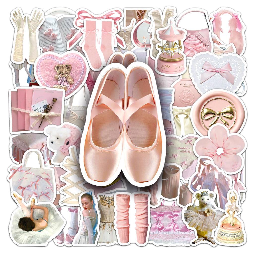 50 Pictures of Girl Ballet Style Graffiti Ins Wind Guka Creative Decoration Mobile Phone Case Suitcase Stickers Waterproof