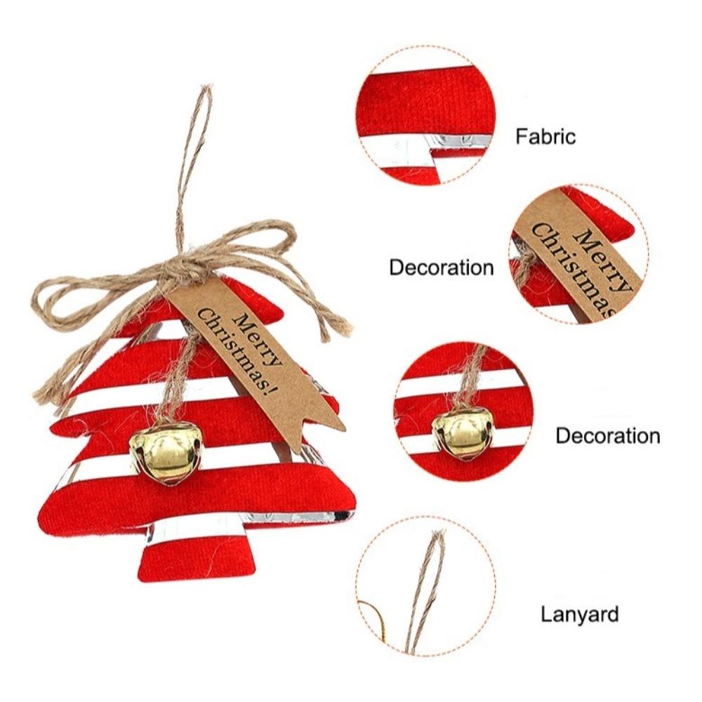 4pcs/set Mini Size Christmas Tree Decoration Hanging Design Decorative Shape Pentagram Hanging Decoration