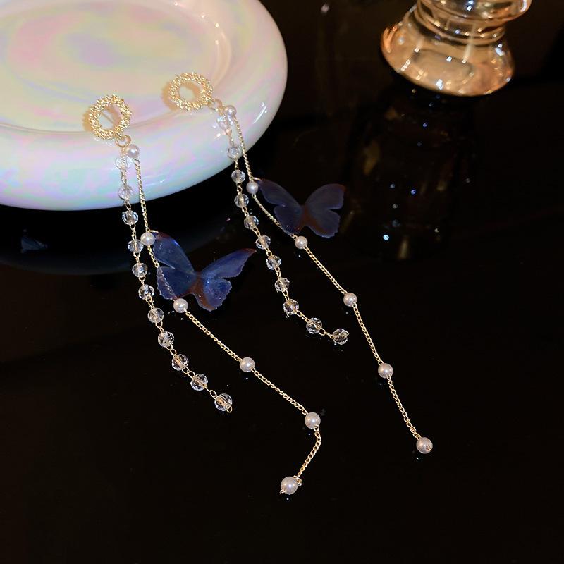 Lady Charm Butterfly Tassel Earrings for Women Fashion Earring Birthday Party Jewelry Gifts