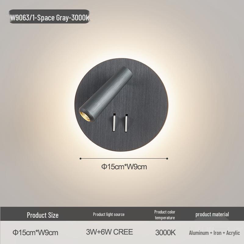 Rotatable Nordic Minimalist Wall Lamp - Eye-Protection Reading Light for Bedroom & Study