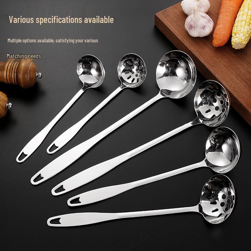 304 Edelstahl Suppenkelle mit langem Griff und Abtropflöffel Set