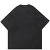 Streetwear Skeleton Graphic Unisex T-Shirt Cotton Washed Black Tshirt Unisex Tops Tees Summer Short Sleeves T Shirt