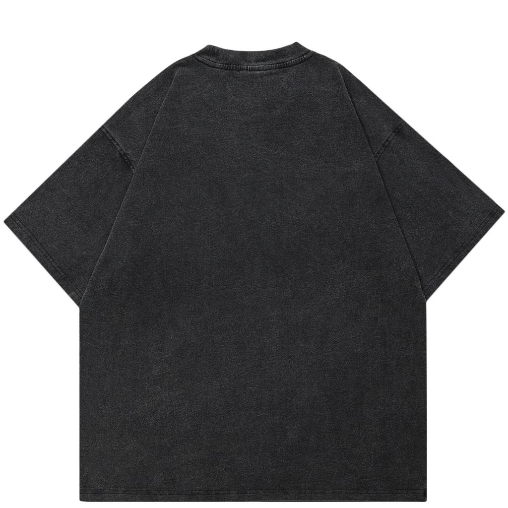 Streetwear Skeleton Graphic Unisex T-Shirt Cotton Washed Black Tshirt Unisex Tops Tees Summer Short Sleeves T Shirt