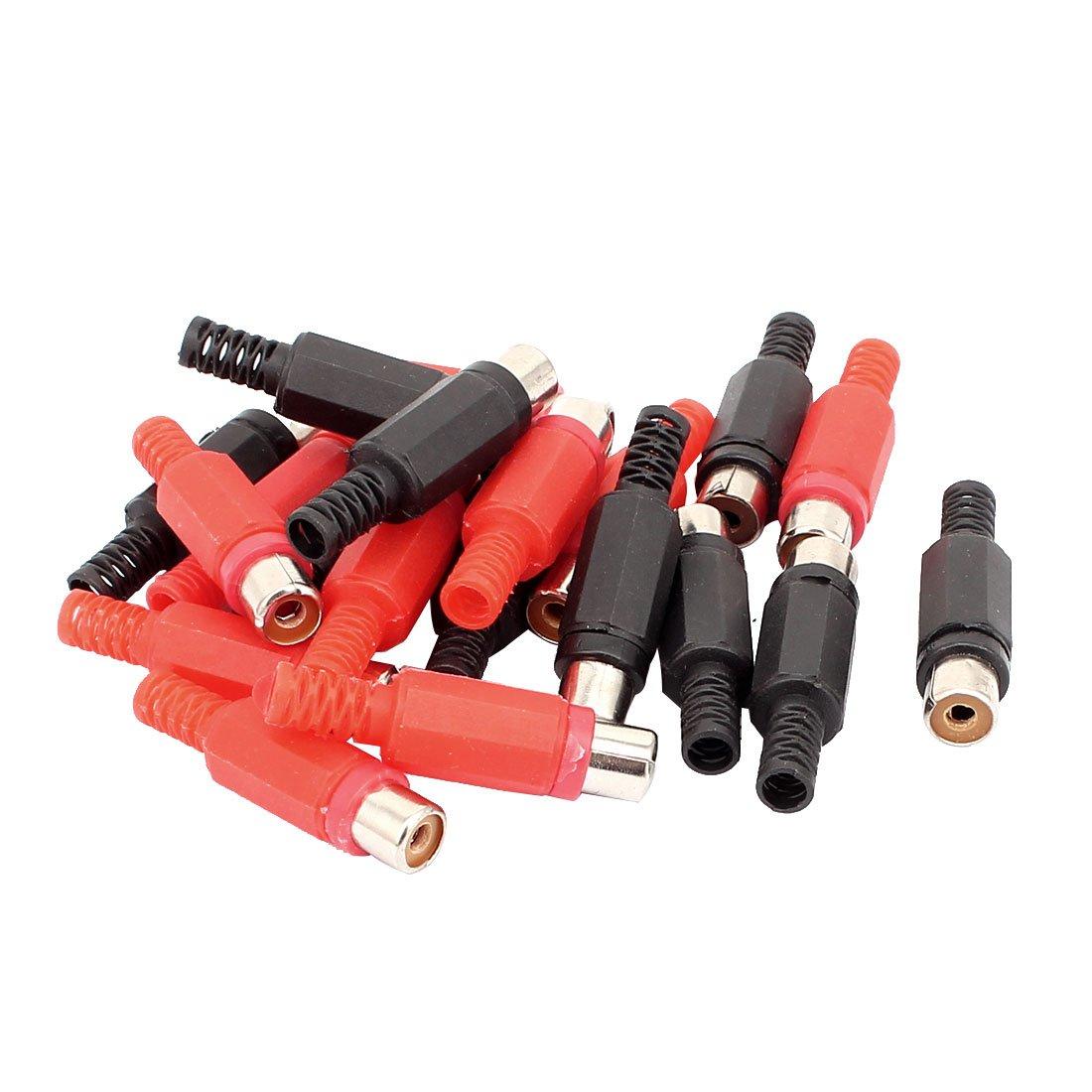 

uxcell RCA Female Jack Plug Audio Connector Coupler Adapter Красный Черный 20 шт.