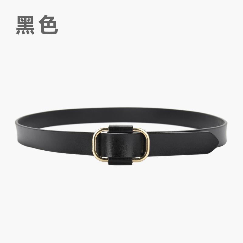 Four Seasons Available New Needle Free Square Buckle Women'S Belt Casual Leather Belt Simple Retro Fashion Pure Leather Belt