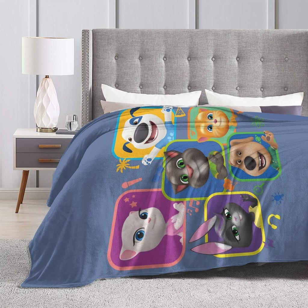 New T-Talking T-Tom And F-Friends Blanket Lightweight Thin Fleece Cozy Throw Blankets Machine Washable