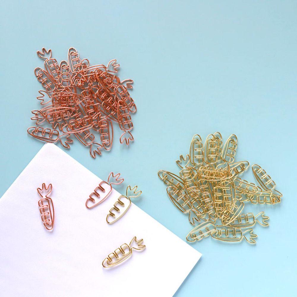 20pcs Cartoon Metal Paperclip Metal Paper Decorative Clip Students Stationery Bookmark Holder Home