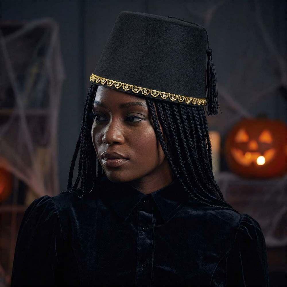 Breathable Felt Fez Cap Round Turkish Tassels Cap Tarboosh Fez Hat  Festival Supplies