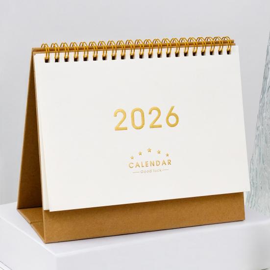 2026 تقويم مكتبي نمط ريترو ورق سميك مخطط إدارة الوقت للمنزل والمكتب والمدرسة يومي