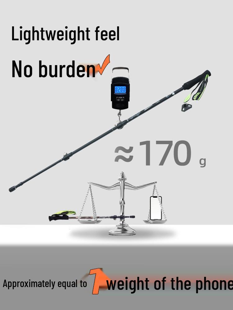 Ultralight Carbon Fiber Three-Section Trekking Poles with External Lock for Hiking and Walking