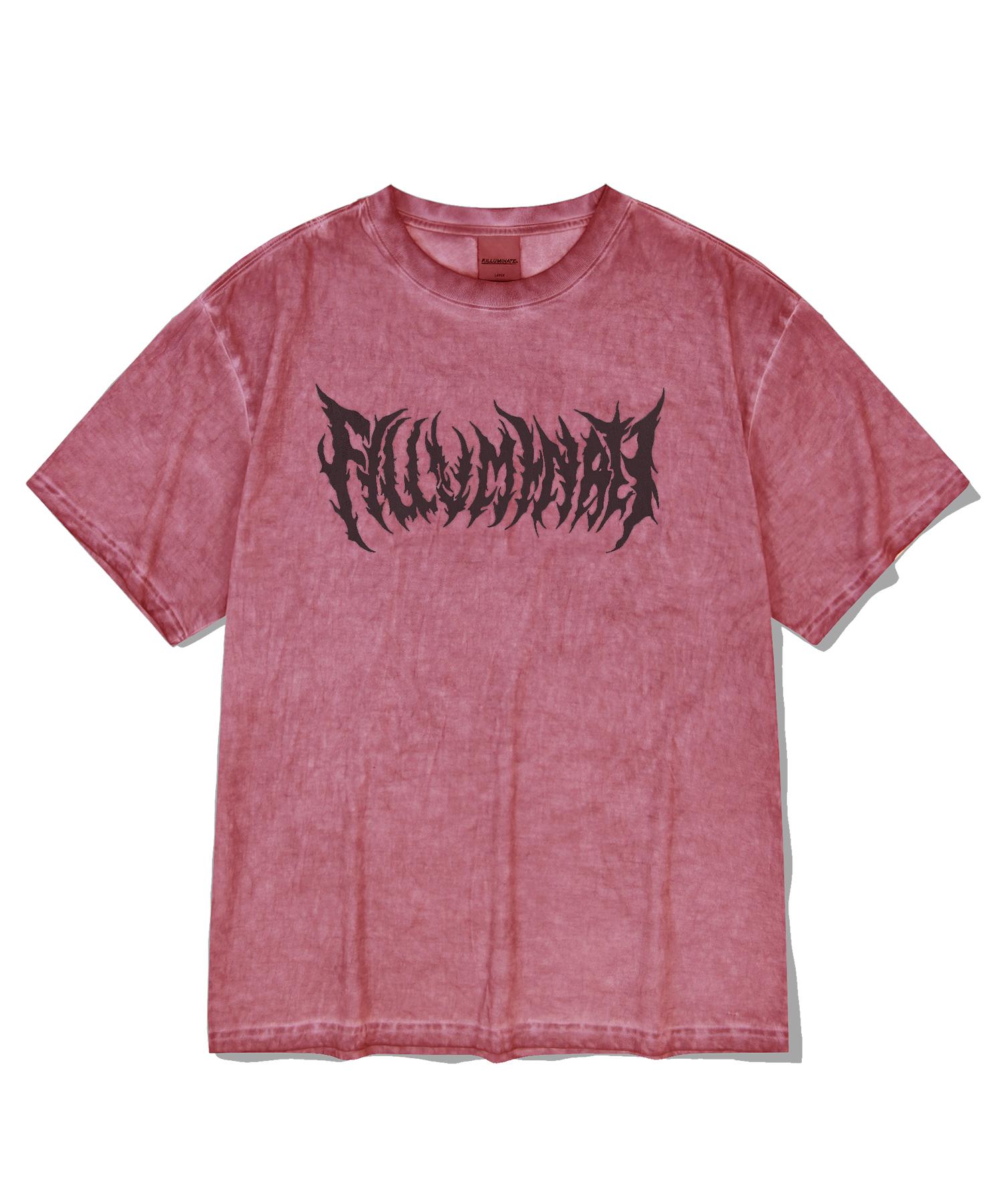 Illuminate Gothic Logo Pigment T-Shirt - Wine Wine/S