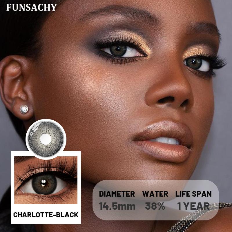 FUNSACHY 1 Pair Color Contact Lenses for Eyes Natural Softlens Lenses Cosmetic Eye Contacts Gray Pupils Yearly Lens Brown Lens