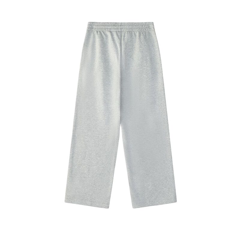 Fila Fusion Life Fleece Fashion Casual Loose Fit Straight Leg Knit Sports Pants Women bottoms Cloud-Gray Flower-Gray T11W433607F-MG