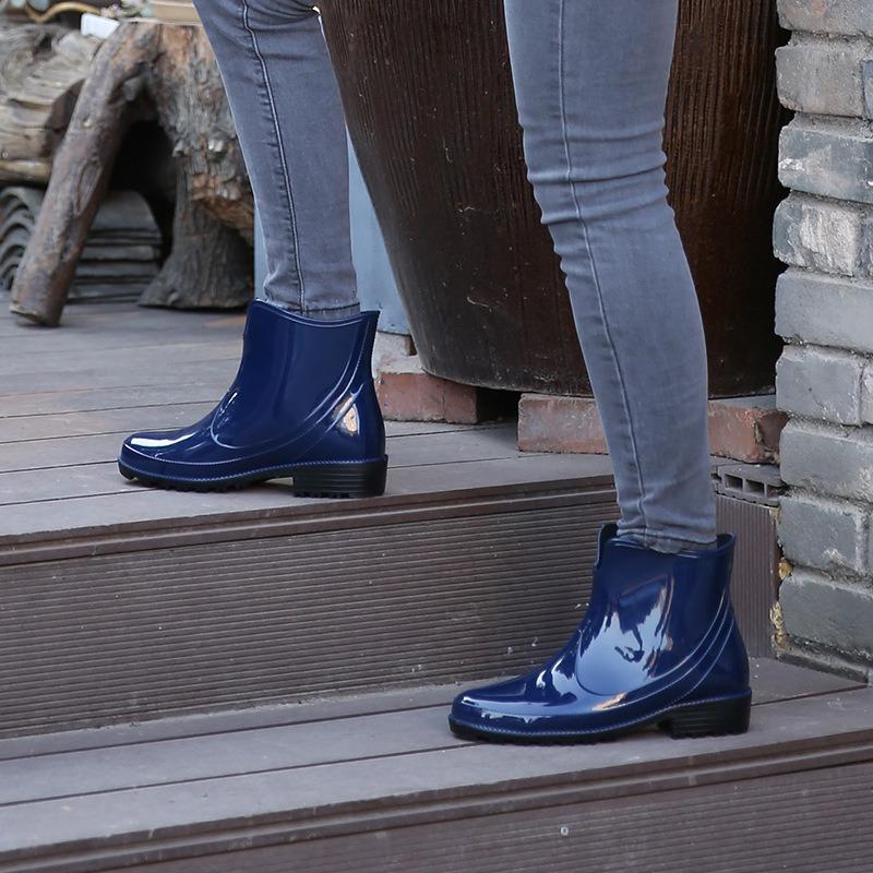 Rain Shoes Fashionable New Cotton Liner Women's Non-slip Waterproof Glossy Exquisite Short Versatile Water Shoes