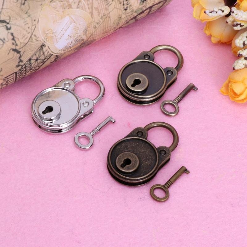 Mini Bear for Head Archaize Padlocks With for Key Metal for Wish Lock Jewelry Box Decorative Padlock for Boys, Girls, St