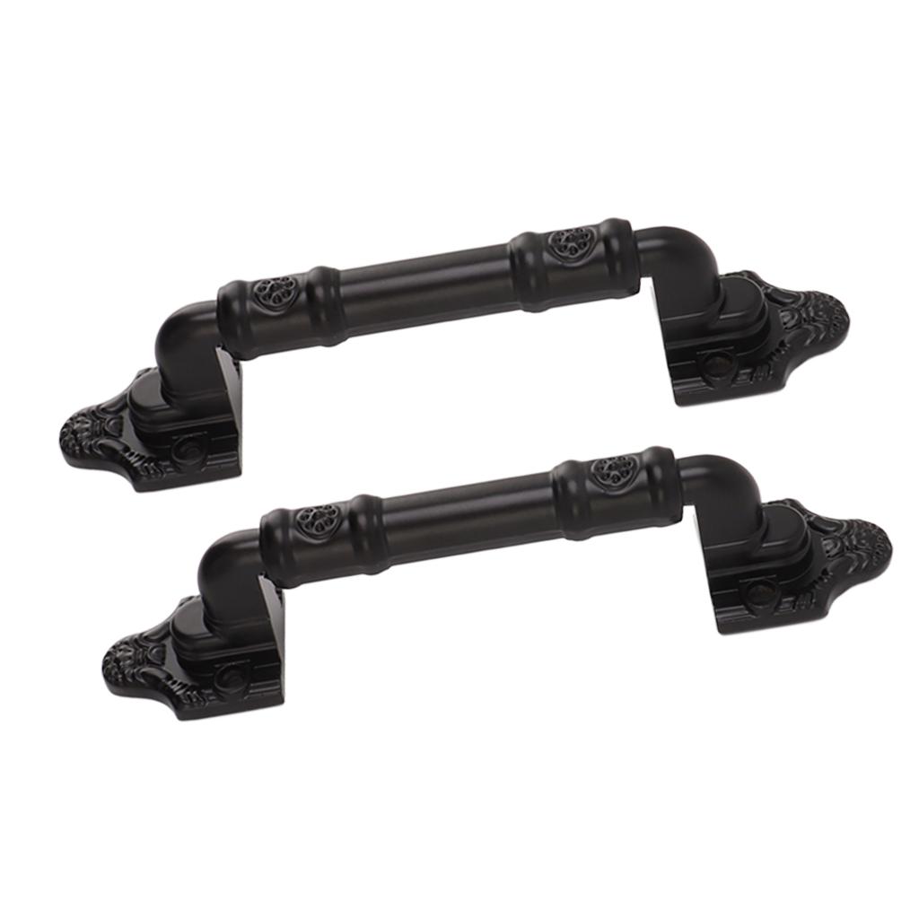 2PCS Door Handle Heavy Duty Smooth Surface Black Flexible Door Levers for Warehouse Door Sliding