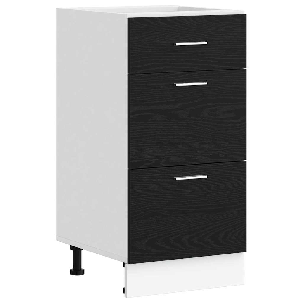 Kitchen Base Cabinet Black Oak Effect 40 x 46 x 81.5 cm