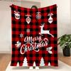 Red Plaid Christmas Blanket for Couch Sofa Bed Soft Cozy Lightweight Fuzzy Plush Fleece Blankets and Throws Xmas Winter Blanket